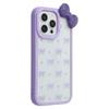 For iPhone 15 Pro Max Case Epoxy Design TPU+PC Phone Back Cover with Bow,Rhinestone Decor