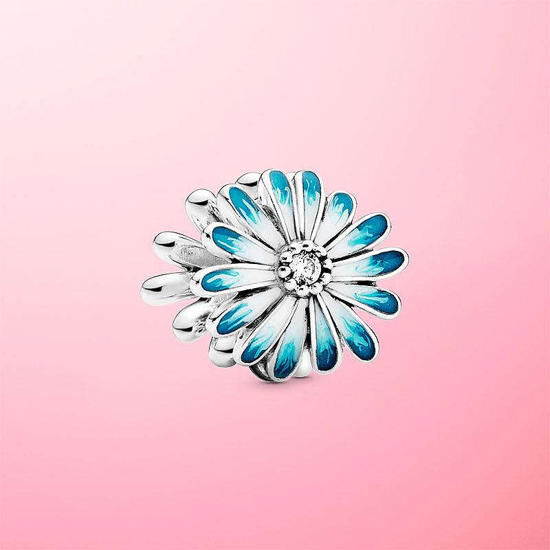 ! Шармы-подвески в виде сверкающих сверкающих цветков маргаритки из стерлингового серебра 925 пробы, бусина, подходят для оригинального браслета-бэнгла, женское ювелирное украшение в подарок