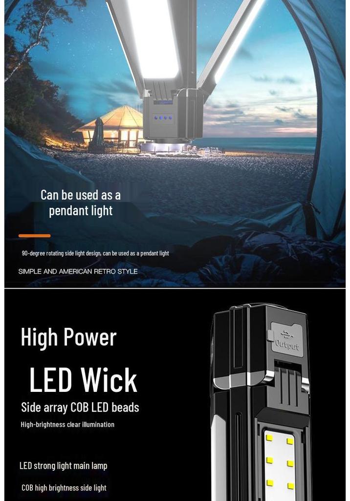 Multifunctional Rotatable LED Camping Lantern & Flashlight