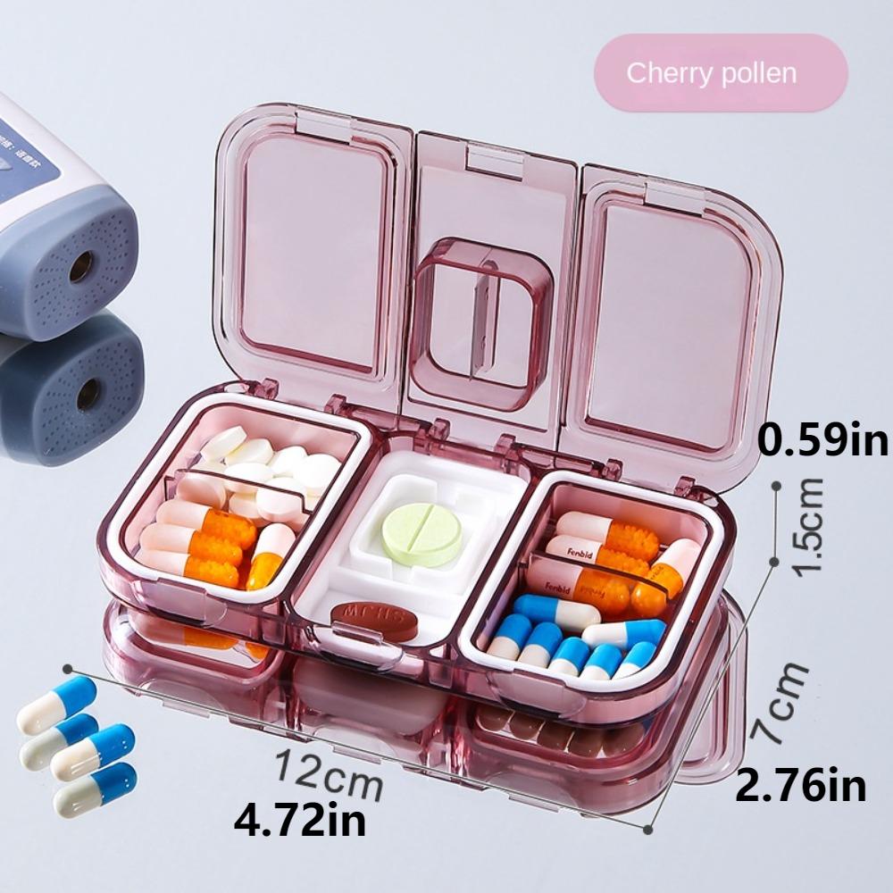 Rectangular Pill Splitter Box Frosted Weekly Pill Case  Multi Grid Split Package