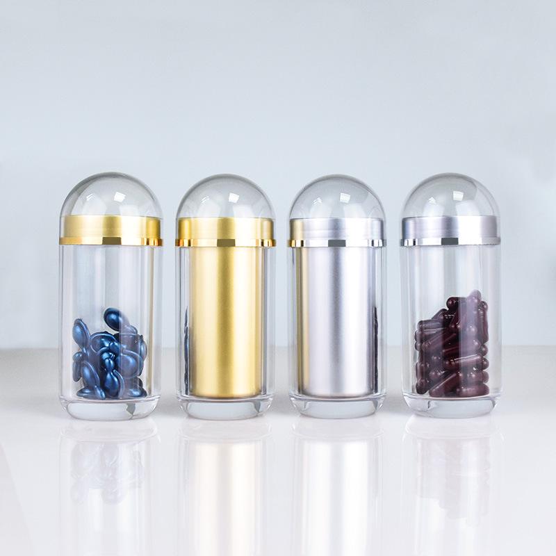 Premium 100ML Acrylic Medicine Bottle with 60 Capsules