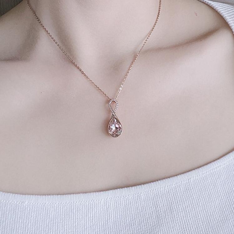 Swarovski Fantasize Светло-розовый Кристальный кулон в форме груши Женское ожерелье Rose-Gold 5231334