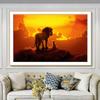 Animal Oil Painting Lion and Lion Art Canvas Painting Gift Painting Office Living Room Corridor Home Decoration Mural No Frame