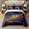 Custom Bedding Set Leeds United Pattern, Print Name Text 1 Duvet Cover plus 2 Pillowcases Home Textile
