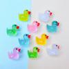 10Pcs Luminous Mini Resin Duck Car Dashboard Toys Dolls Figures Home Garden Decoration Cartoon Color Car Ornaments Gifts