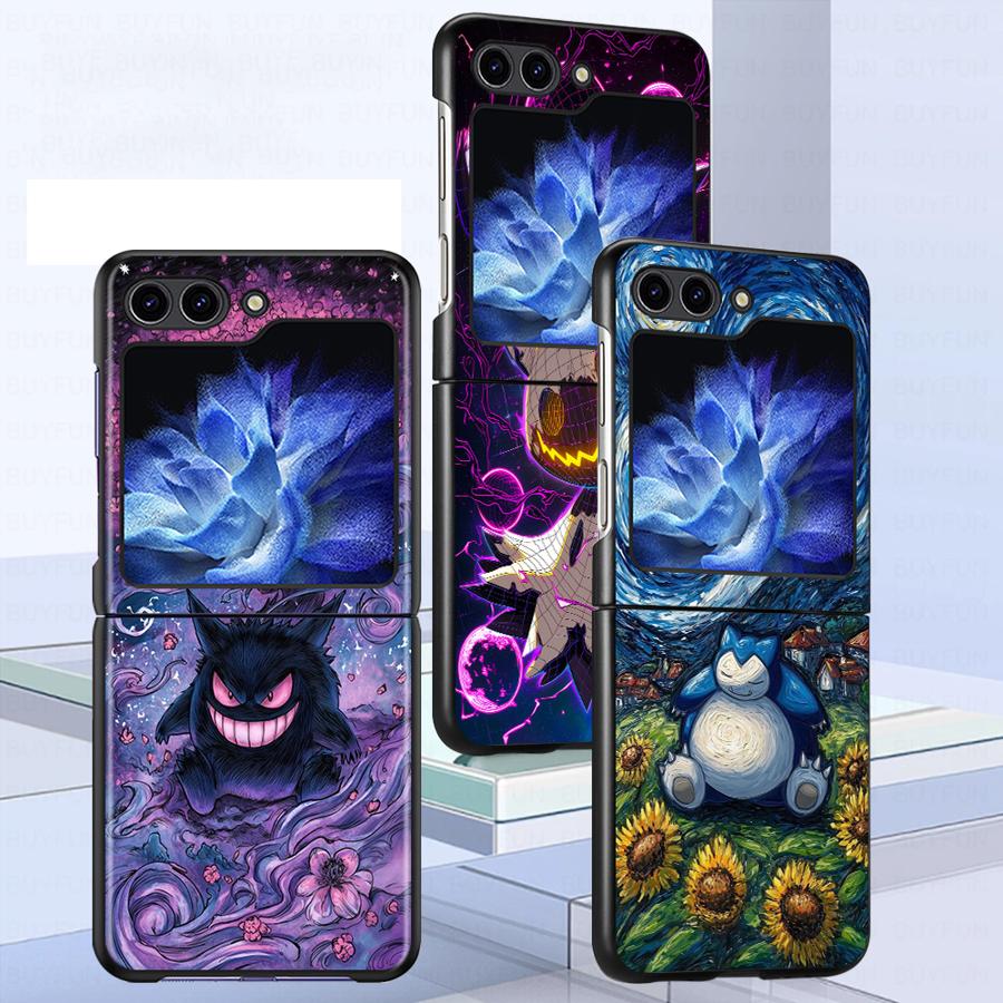 Чехол Funda для телефона Samsung Galaxy Flip7 FE Flip4 Flip3 Z Flip 7 6 5 4 3 Flip5 Flip6 с изображением Гэнгар Покемон