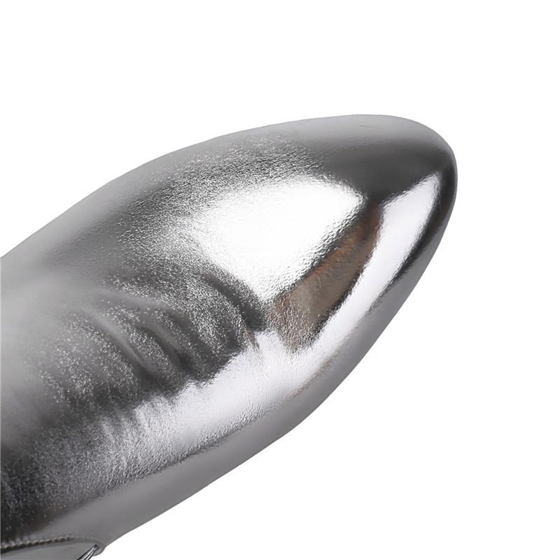 Женские сапоги на высоком каблуке осень и зима новые золотые простые темпераментные толстые каблуки большие размеры средние сапоги