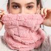 Faux Fur Plush Infinity Scarf Solid Color Soft Neck Gaiter Cute Plain Coldproof Neck Warmer Ski Mask For Women Daily Uses Winter Outdoor