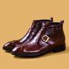 Ботинки Martin мужские кожаные ботинки из крокодиловой кожи с высоким берцем, британские кожаные ботинки на молнии
