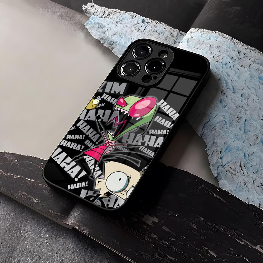 Invader Zim Phone Case Tempered Glass For IPhone 16 13 14 12 15 11 Pro Max Plus Mini X XR SE2020 Coque