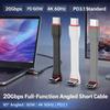 Угловой USB-кабель C на C 90°, полнофункциональный, 20 Гбит/с, USB C-кабель 7,5 см, высокоскоростной, 3А, зарядный кабель для iPhone 15/16