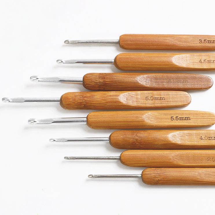 Карбонизированный бамбуковый крючок для вязания шерстяных свитеров ручной вязки и кукольных тапочек