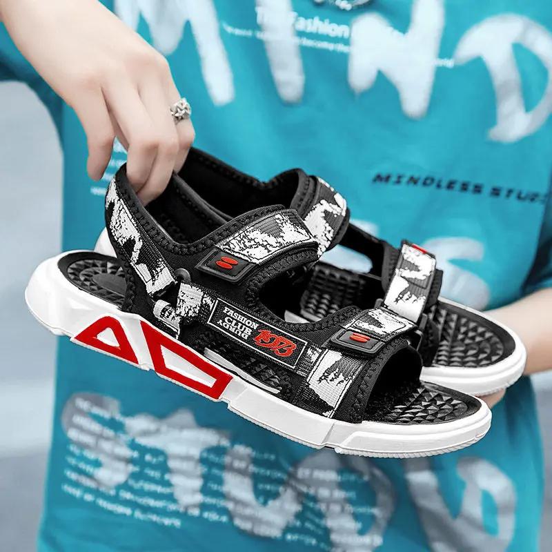 Мужские сандалии повседневные летние 2024 года, мужская обувь для активного отдыха, дышащая, купить по акции, высокое качество, оригинал, удобная, для ежедневного использования, тренд 39 V