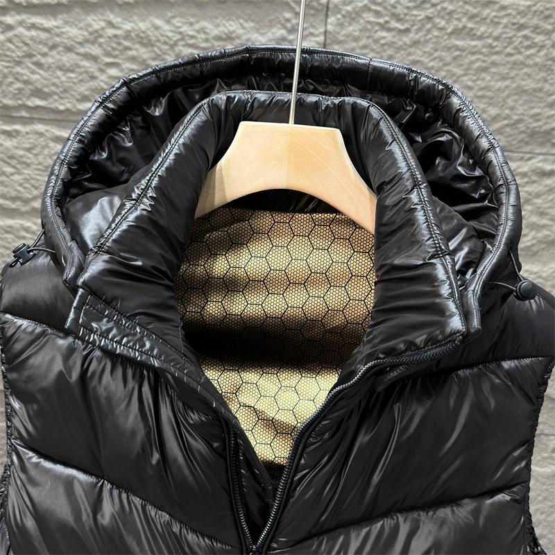 Зимние парки без рукавов для мужчин, топы с капюшоном, куртка больших размеров, повседневный толстый теплый черный жилет для мужчин, верхняя одежда