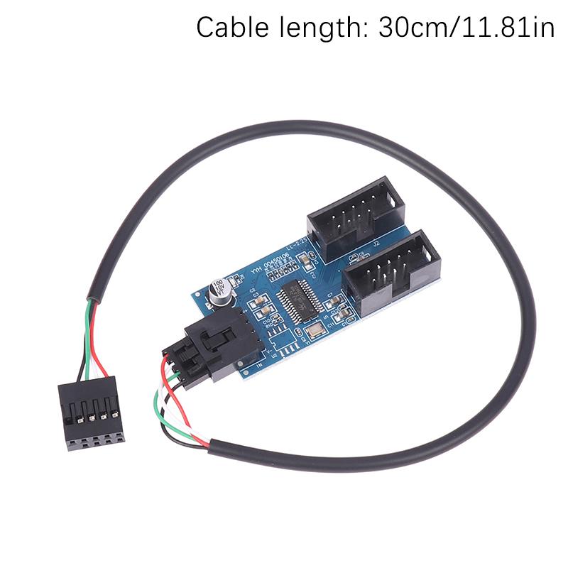 1Pc Usb 9 Pin Interface Header Motherboard Extension Splitter 1 To 2 Cable Desktop Usb2.0 Hub Connectors Adapter Port