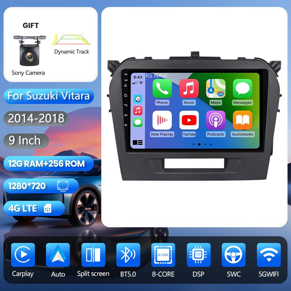 Android 16 pour Suzuki Vitara 4 2014 - 2018, autoradio CarPlay, lecteur multimédia BT, autoradio plug and play, contrôle par application