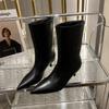 Pointed Sexy Women Ankle Boots Elegant Low Heels Autumn New Leather Shoes  Trend New Rock Goth Designer Winter Botas Mujer