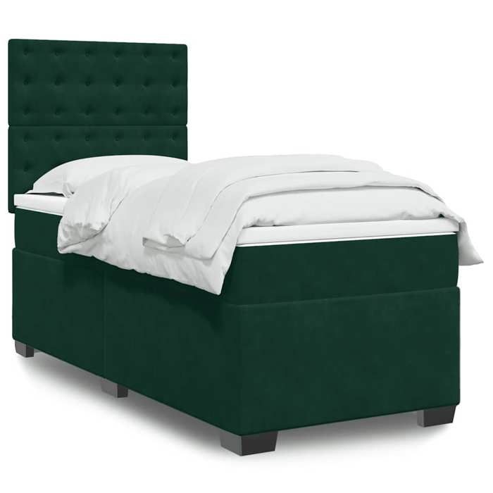Maison Exclusive - Sommier à lattes de lit et matelas Vert foncé 80x200 cm Velours
