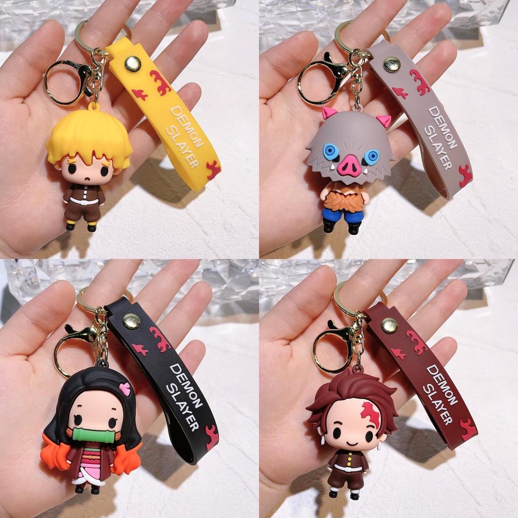 Cute Demon Slayer Keychain Tanjiro Nezuko Inosuke Figurine Gift For Backpacks