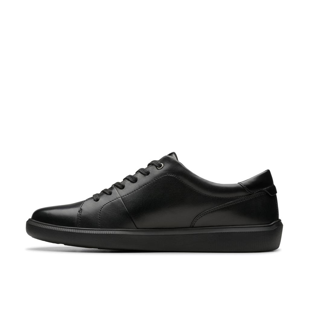 [Clarks] Кожаные кроссовки, Brodin Lace, Легкие, Удобные для ходьбы, Мужские, Черный/Черный, Размер 25,5 см