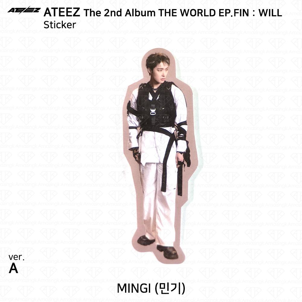 ATEEZ 2-й альбом WORLD EP.FIN WILL, наклейка на фотокарту, версия A. КПОП К-ПОП