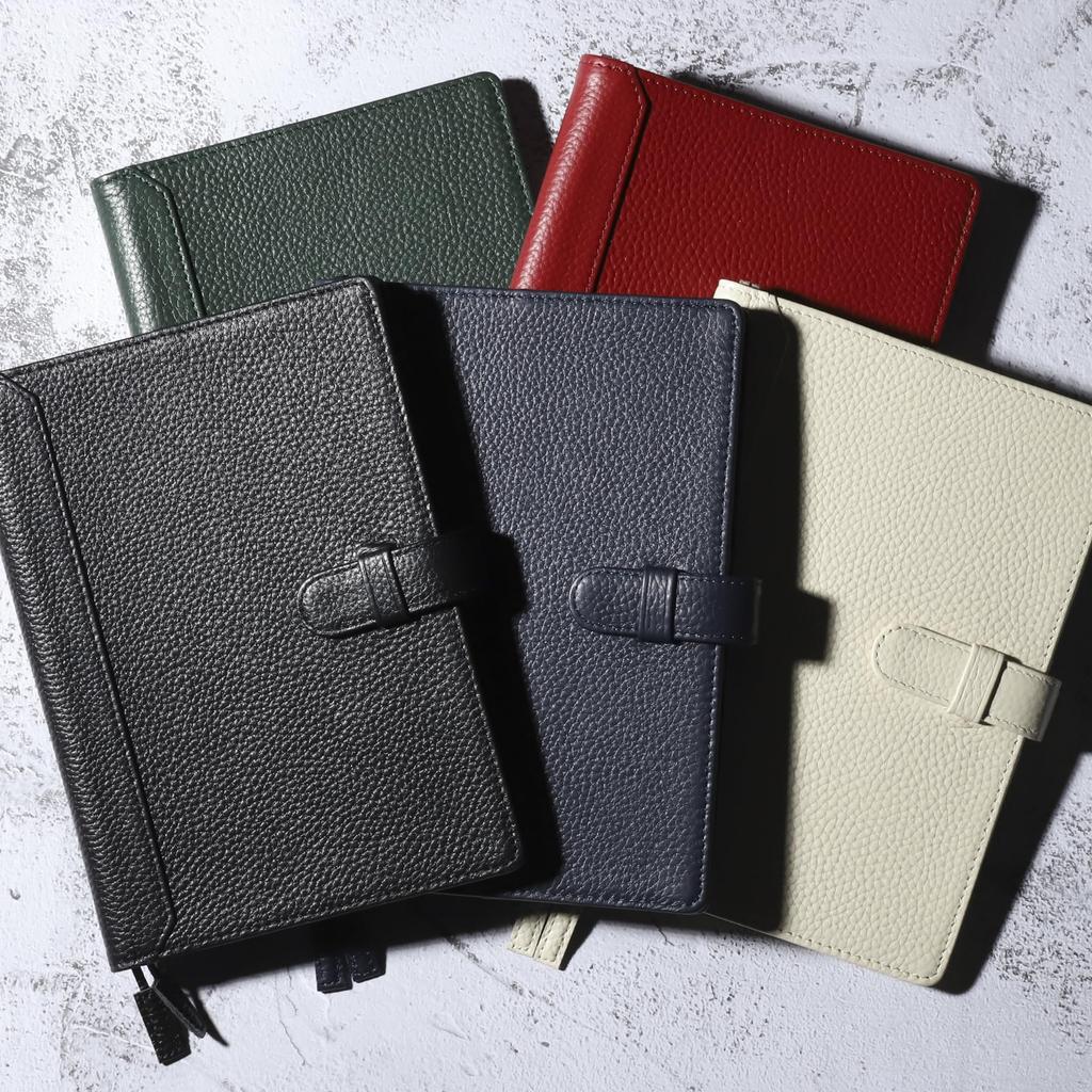 Обложка для блокнота B6 из натуральной кожи, тонкая обложка для блокнота, университетский держатель для ручек с закладкой, держатель для карточек, 5 цветов NC0 [СИНИЙ ДУШЕВНЫЙ] / (Грейдж)