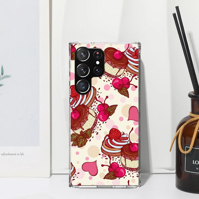Macaron Ice Cream Cake Doughnut Phone Case For Samsung Galaxy S26 S25 Edge S24 FE S23 S22 Ultra S21 Plus S20 + Art Fundas Back C