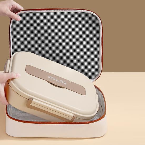 Изолированный ланч-бокс с отделениями, легко моющийся контейнер из нержавеющей стали для ланча, многоразовый ланч-бокс с посудой для взрослых и детей