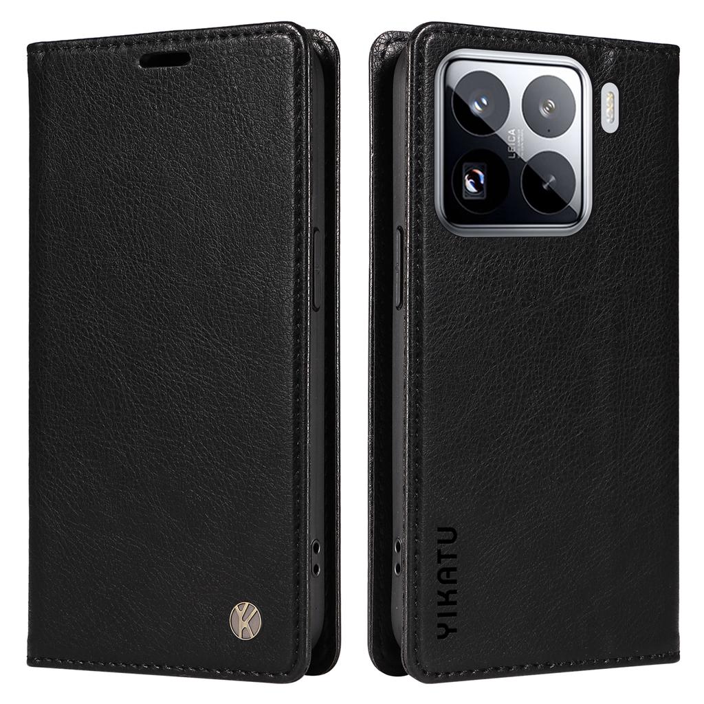 YIKATU YK-006 For Xiaomi 15 Pro Case Magnetic Closure Leather Phone Cover Litchi Texture