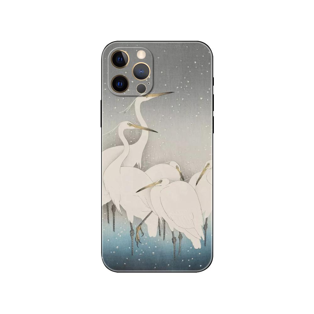 Чехол для телефона в японском стиле Art для iPhone 5 5S 2020se 6 6s 7 8 plus x 10 XR XS 11 12 13 mini pro MAX, черная задняя крышка из ТПУ