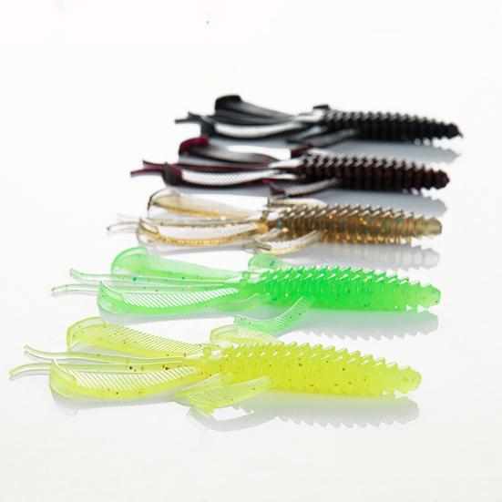 10Pcs Fishing Baits Bright Color Highly Simulated Groove Design Soft Texture High Toughness Colorful Soft Lures Bionic Baits