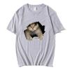 Cute Cat Print Men's Round Neck Short-sleeved T-shirt 100% Cotton Summer Casual Short-sleeved Harajuku Street Unisex Sports Top