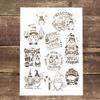 A4 Size Decorative Reusable Gnome Stencil Template Painting Stencils for DIY Crafts Scrabooking Painting On Wood,Canvas,Floor,Wall and Tile
