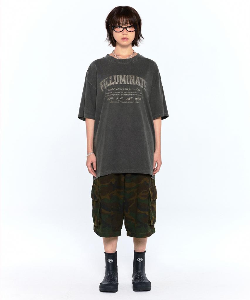 FILLUMINATE Damaged Graphic Pigment T-Shirt - Beige