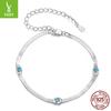 Turquoise Devil'S Eye Bracelet For Men And Women, Personality Trend S925 Sterling Silver Bracelet