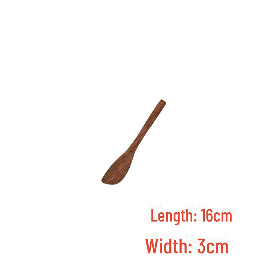 Ebony Wooden Spoon Set - Personalized Long Handle Soup Spoon & Non-Stick Pan Spatula