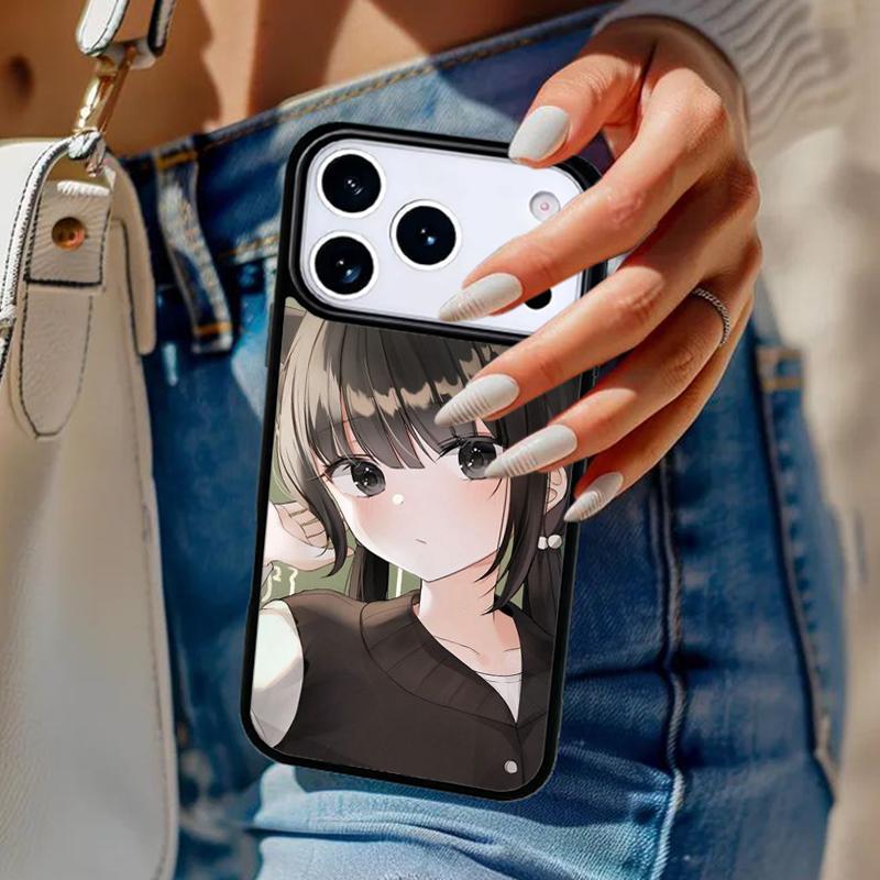 Чехол для телефона с аниме-девушкой-кошкой для iPhone 17 Air 14 15 13 12 Max Чехол для Apple 14 15 16 16e 11 Pro Max Plus Coque