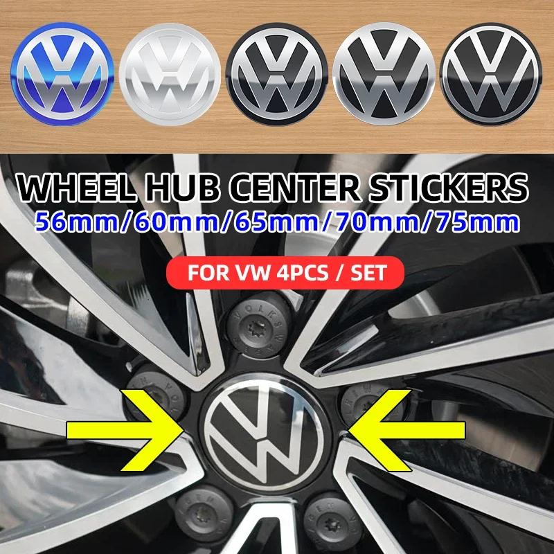 4pcs 56/60/65/70/75mm Car Wheel Center Hub Caps Sticker Badge For Volkswagen QQ39 VW B5 GTI Golf 5 7 Caddy Passat b6 Tiguan Polo MK6