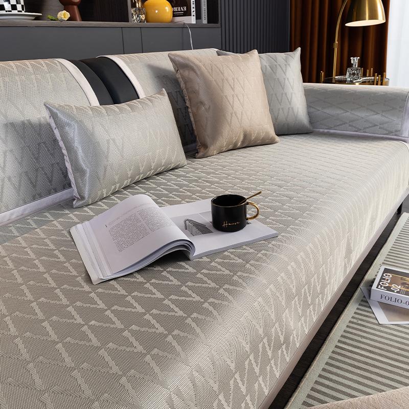 Summer Affordable Luxury Style Sofa Cushion Ice Silk Modern High-End Summer Mat Cool Pad Summer Non-Slip Sofa Cover Cushion