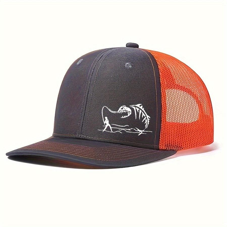 Fishing Printed Net Hat Truck Driver Micro Curved Eared Hip Hop Urban Street Style Male Duck Hat Suitable For Fishing And Mountaineering Lovers