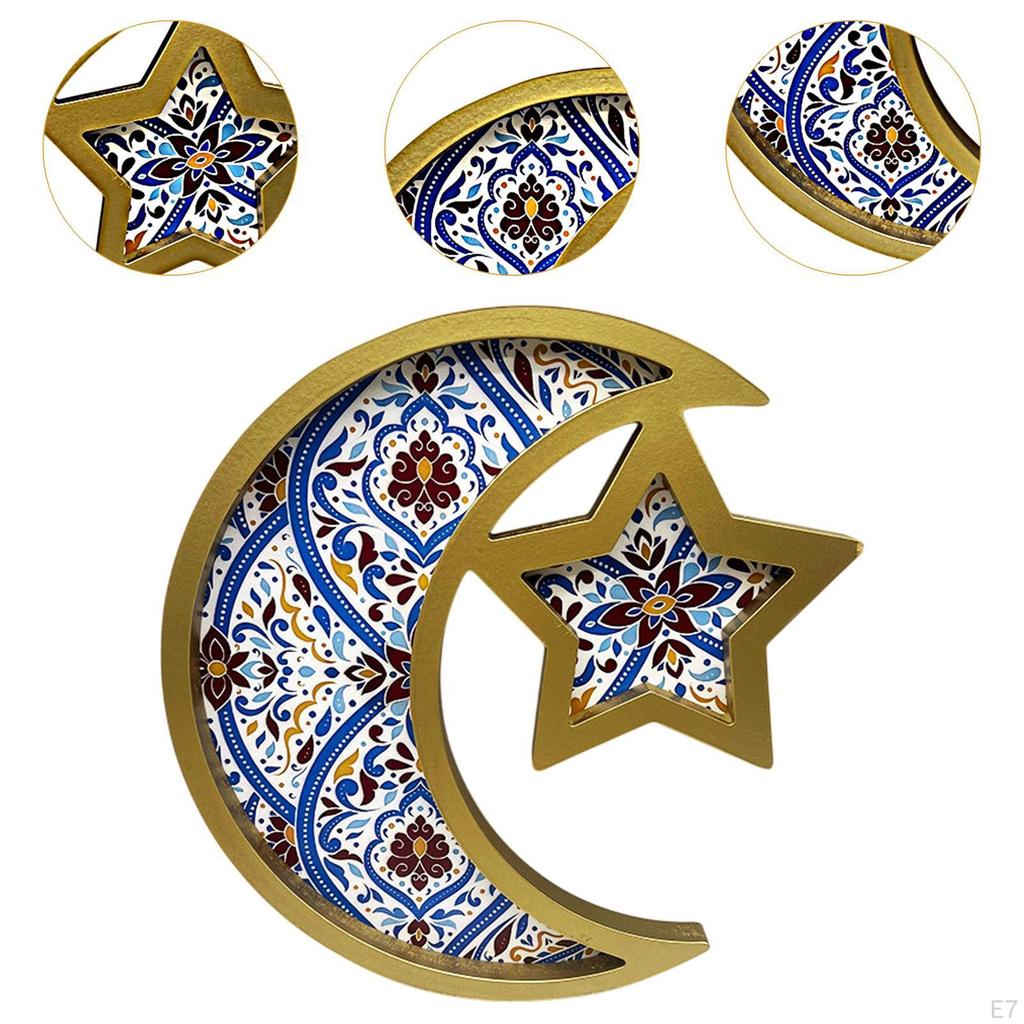 Ramadan Serving Tray Decoration Moon Star for Wedding Gatherings Events