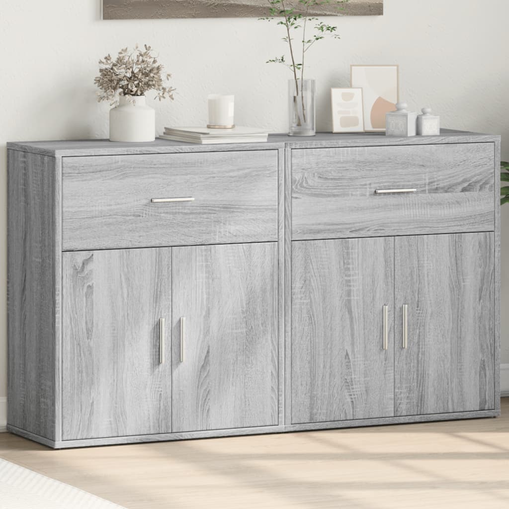 Sideboards 2 pcs Grey Sonoma Oak 60 x 31 x 70 cm engineered wood