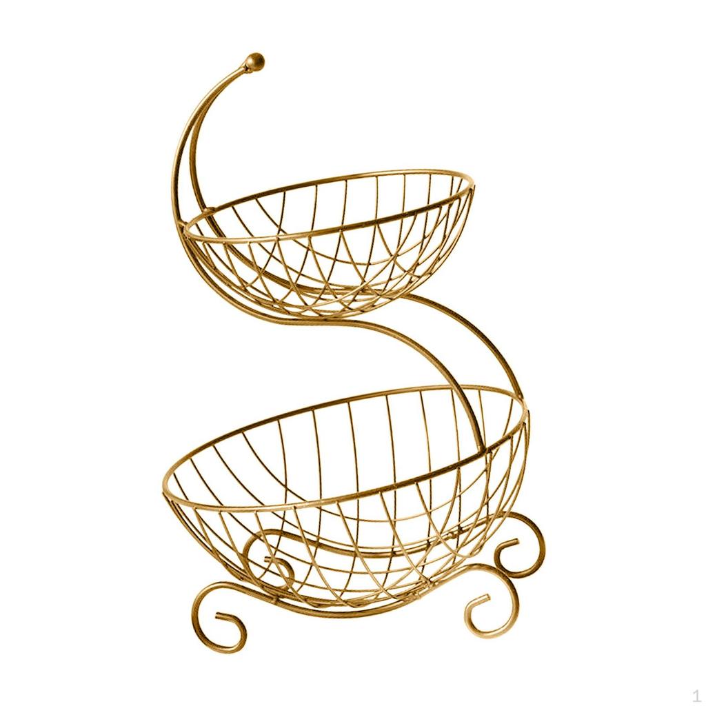 2-х уровневый держатель для корзины с фруктами, декоративная подставка-органайзер для декора стола