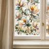 Watercolor Flower Leaves Balcony Glass Window Beautification and Decoration Static Electricity Window Stickers