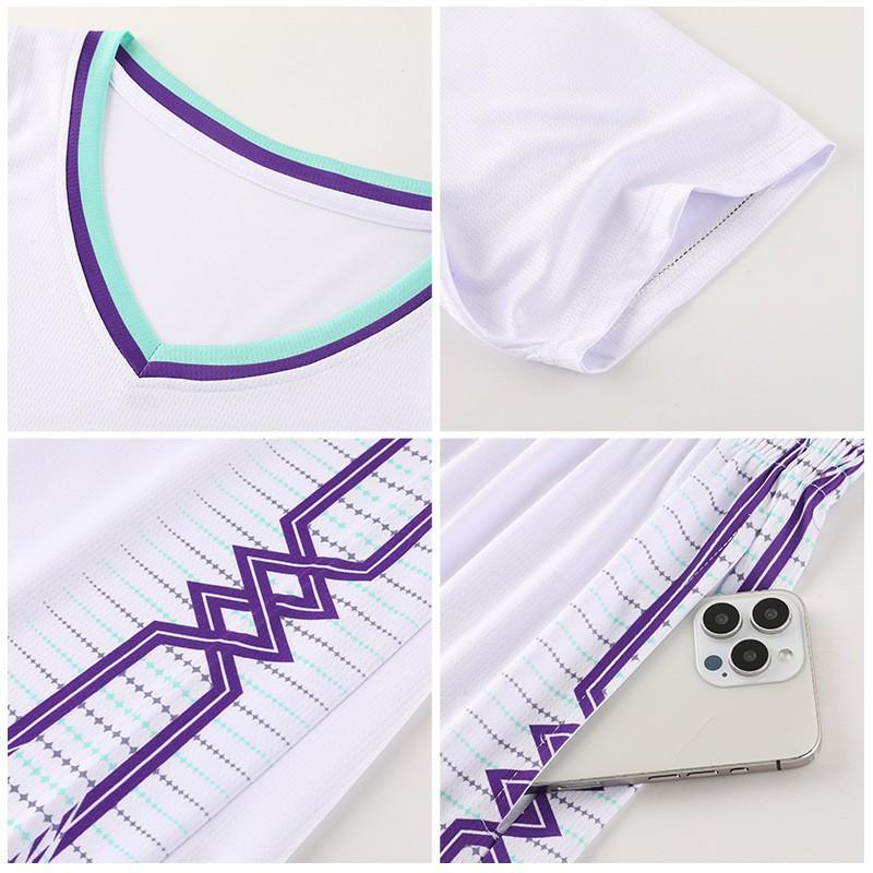 Men Women Kids Basketball Jersey Set Short Sleeve Quick Dry Training Uniform Sky Blue