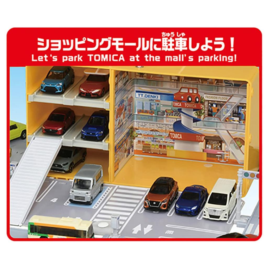 Takara Tomy Tomica Easy Tidy Shopping Mall Miniature Car Toy for Ages 3 and Up Up! (with Road)
