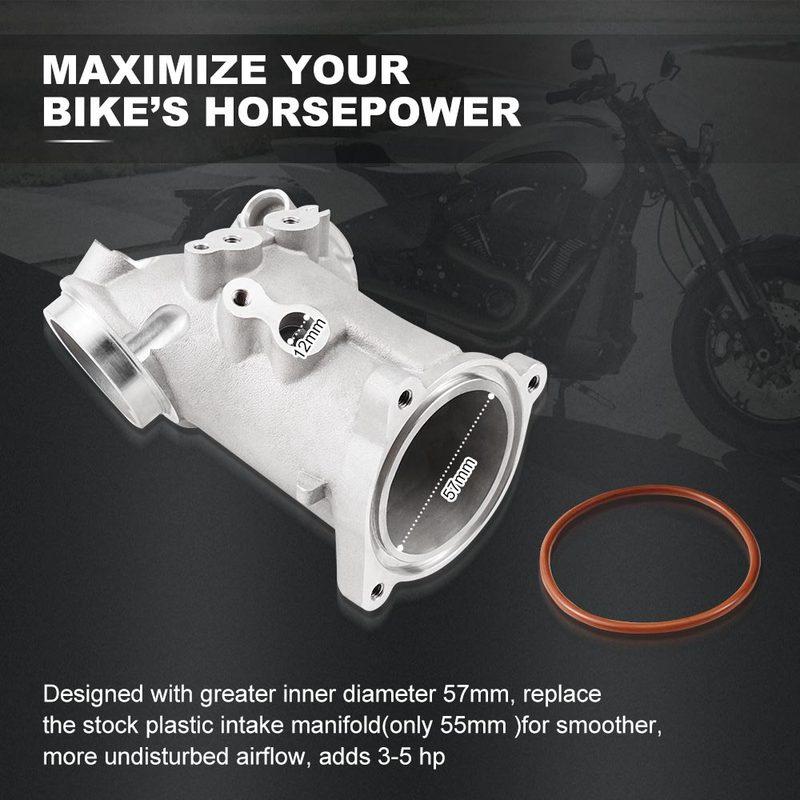 For Harley Street Glide Road Glide Road King Special Street Bob Fat Bob Fat Boy 114 Breakout Intake Manifold 57mm Air Intake M8