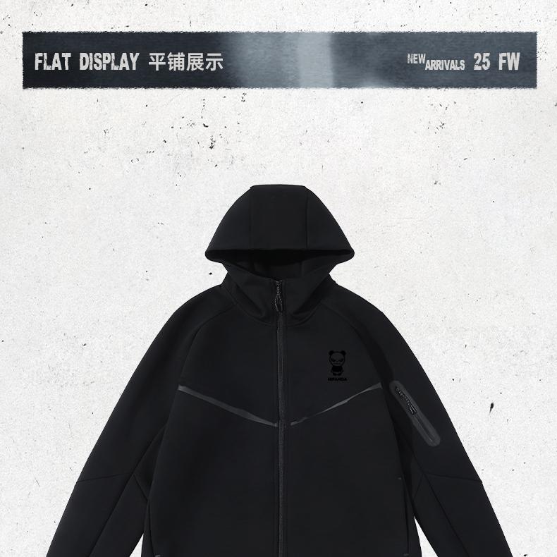 Hello Hipanda Panda Woven Loose Sportswear Hooded Jacket