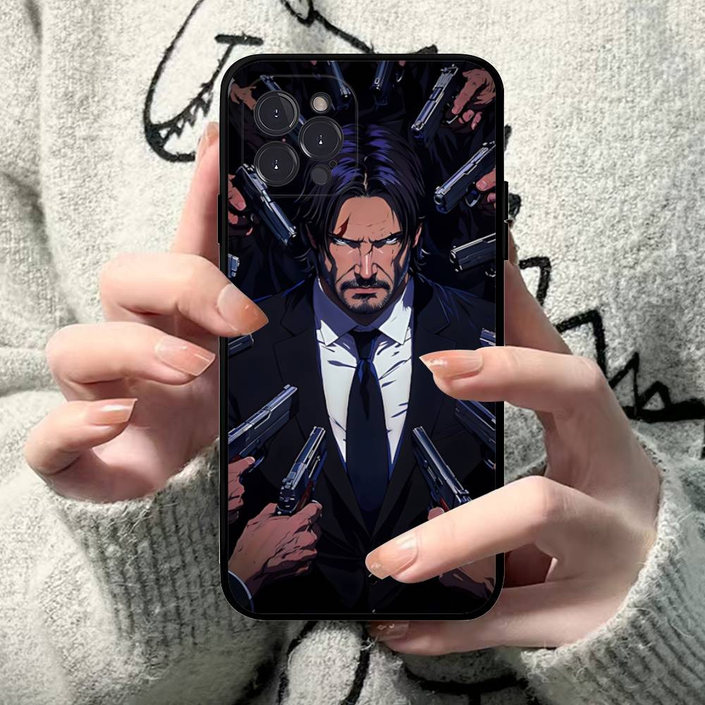 1 шт. Классический чехол для телефона J-john Movie W-wick для iPhone 17 Air 16 15 14 13 12 11 Pro Max 16 15 14 Plus Мягкий чехол из ТПУ