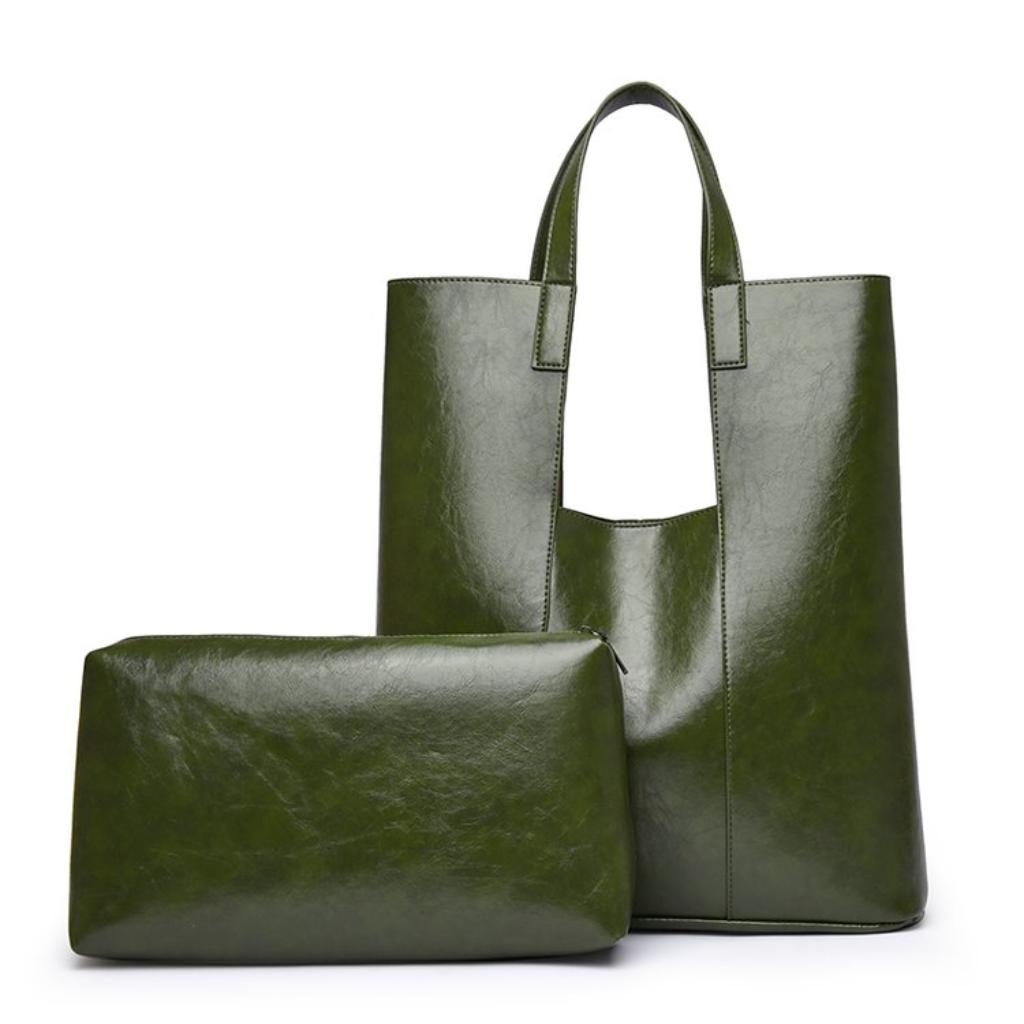 Tote Bag for Women PU Large Capacity with Organizer Pouch Daily Commute
